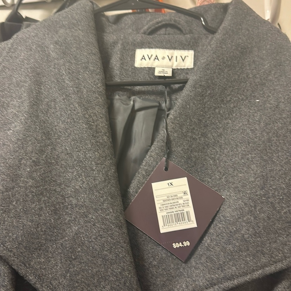 NWT Ava and Viv Wool Blend Wrap Coat